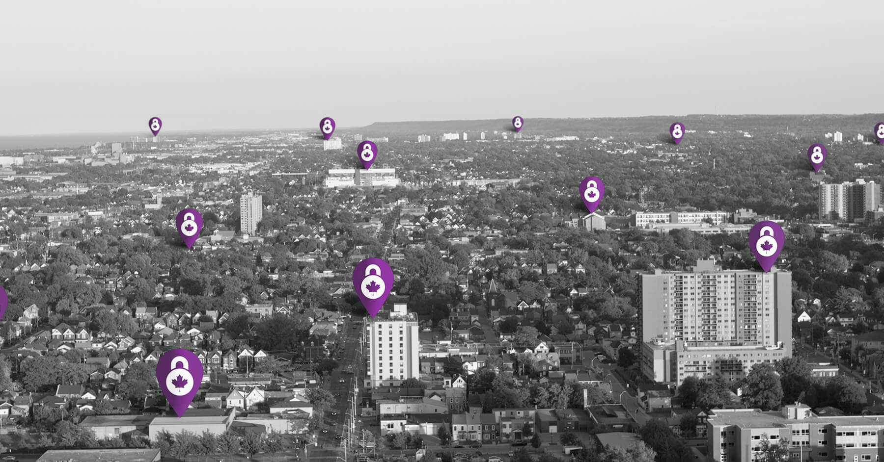 Canadian city with numerous skyscrapers, CDIC protection concept